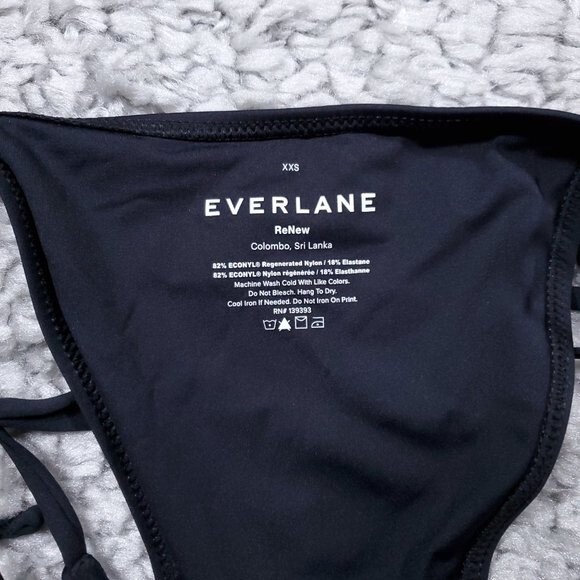 Everlane ReNew The String Bikini Bottom Black Women's Size XXS NWT Sustainable - Picture 6 of 6